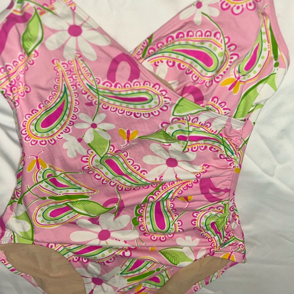 Vintage Lily Pulitzer original Paisley pink one piece swimsuit Lily Pulitzer - Picture 2 of 12